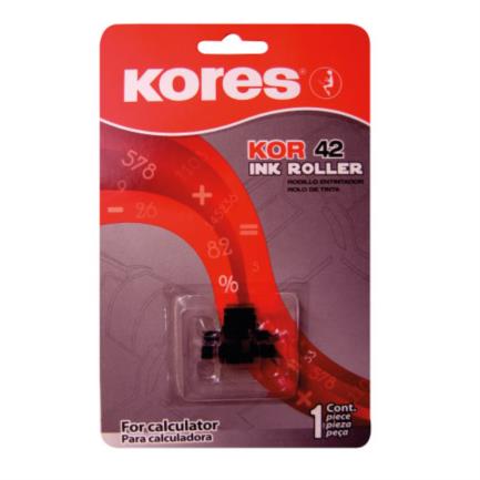Rodillo Entintador 42 Kores para Calculadora Negro/Rojo