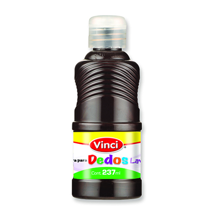 Pintura para dedos lavable vinci 237 ml café