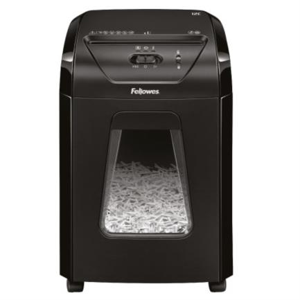 Trituradora Fellowes Powershred 12C Corte Cruzado 12 Hojas 5 Galones Color Negro