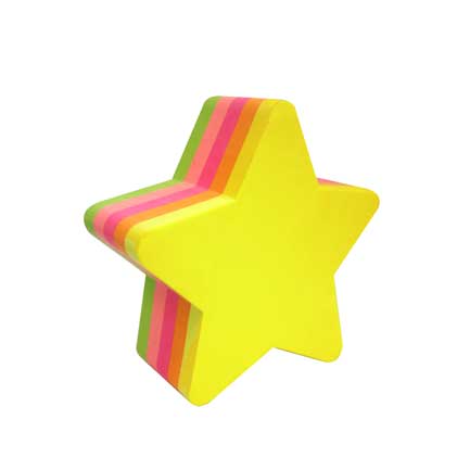 Cubo mae neon 64X67MM 5 colores Estrella 250 hojas
