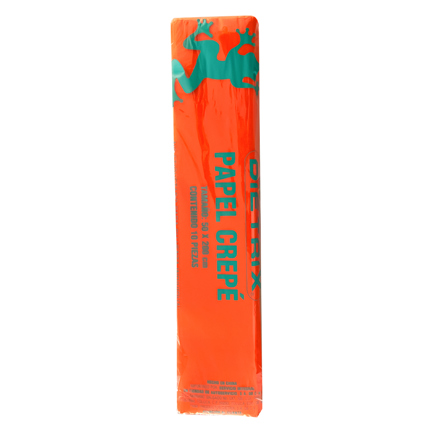 Papel crepe Dietrix 50 X 200 cms mandarina paquete con 10 hojas