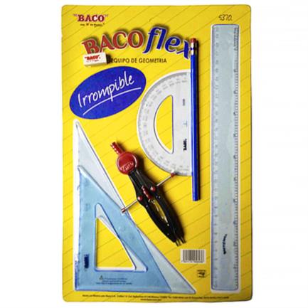 Juego Geometría Baco BacoFlex E-5370 (5070) con Compás Precision C-600