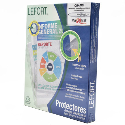 Mica Lefort Protector Hojas Carta Con 100