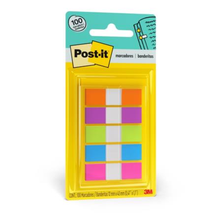Mini Banderitas 3M Post It Colores Ultra 12mmx43mm C/100 Banderitas