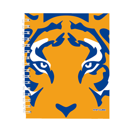 Libreta Dietrix First Class pasta dura doble arillo 80 hojas raya Club Tigres UANL modelo felino