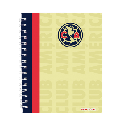 Libreta Dietrix First Class pasta dura  doble arillo  80 hojas raya Club América modelo Club America amarillo