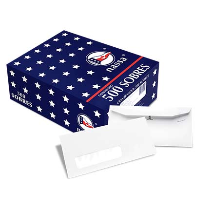 SOBRE CORRESP NASSA OFI C/VENT S/FONDO 60 KG 10.5X24 PQ500