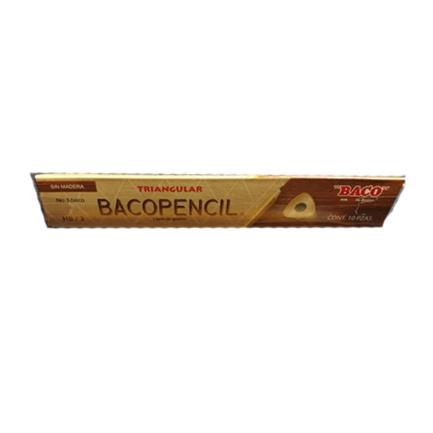 Lapiz Baco pencil triangular amarillo HB2 caja C/10 resina