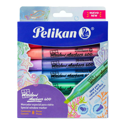 Estuche Pelikan Marcador de Vidrio C/ 8 Colores Surtidos