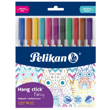 Boligrafo Pelikan Hang Stick Fancy Punto Fino 0.7MM C/ 10 Colores Surtidos