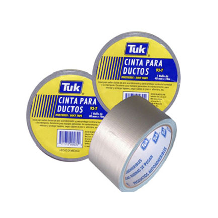 Cinta Tuk adhesiva 93T 48X10 ductos color gris plata PZA