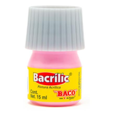 Pintura Baco Bacrílic Acrílica 15ml Color Rosa Pastel C/10 Pzas