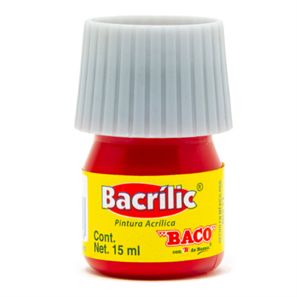 Pintura Baco acrílica roja 15ML C/10
