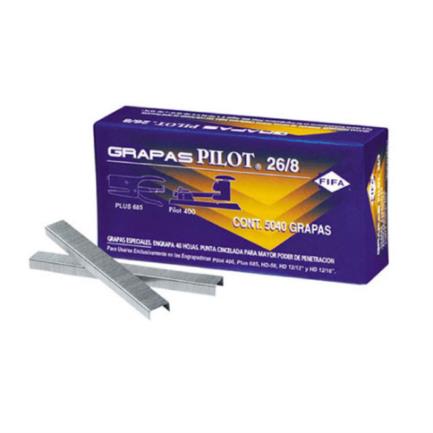 Grapa Pilot 26/8 para 40 Hojas Caja C/5040 Grapas