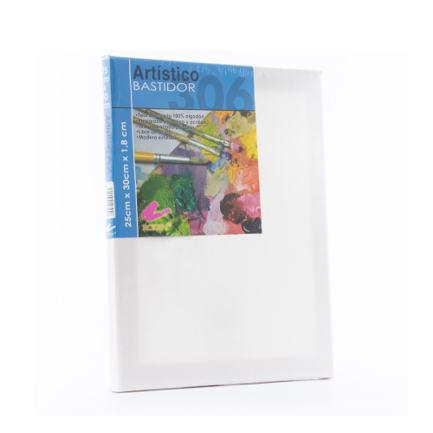 Bastidor Artístico de Algodón Rodin T-306 Montado sobre Madera de 25x30cm Blanco