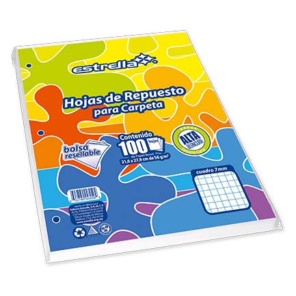 Hoja repuesto Estrella carta C7 100H C/20