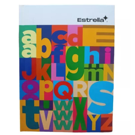 Libreta 1/4 Estrella pasta dura forma francesa raya c/indice 144 hojas