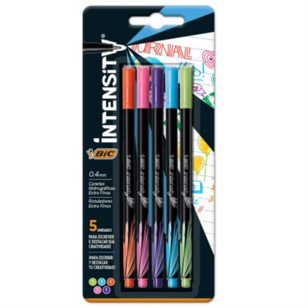 Rotulador BIC Clasico Extra Fino Colores Surtidos C/5 Pzas