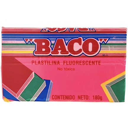 Plastilina Baco Marqueta No.67 Color Rosa Fluorescente 180gr