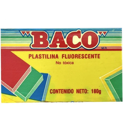 Plastilina Baco Marqueta No.64 Color Amarillo Fluorescente 180gr