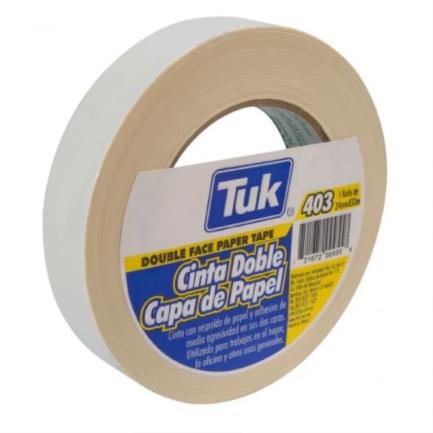 Cinta Adhesiva Tuk Doble Capa Papel 0.24x33m Pieza