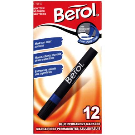 Marcador Berol permanente azul C/12