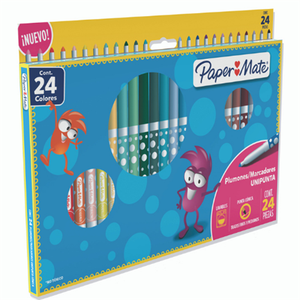 Plumones Papermate Unipunta Colores Surtidos C/24 PZAS