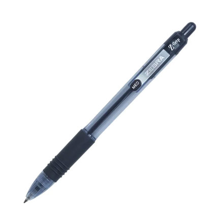 Bolígrafo Retráctil Zebra Z-Grip Punto Mediano 1.0 Color Negro C/12