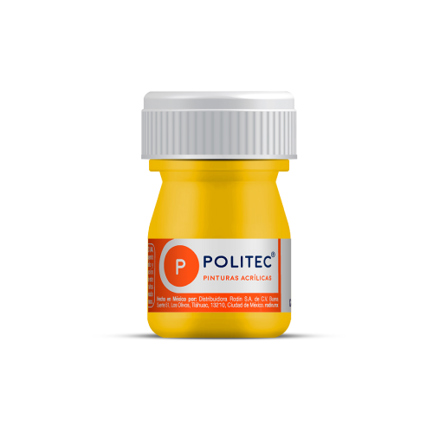 Pintura Acrilica Politec Amarillo Medio 20 ml No 318 caja c/12 piezas