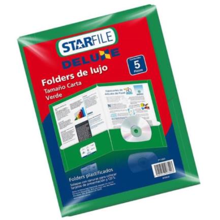 Folder Mapasa Deluxe Carta 24x30 Color Verde C/5 PZAS