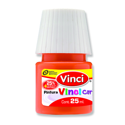 Pintura Cartel Vinci 25 Ml Rojo Naranja - 53 Caja c/10 Piezas
