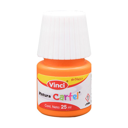 Pintura Cartel Vinci 25 Ml Amarillo Medio - 51 Caja c/10 Piezas