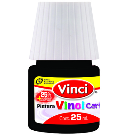 Pintura Cartel Vinci 25 ml Negro Bujia #73 Caja c/10 piezas