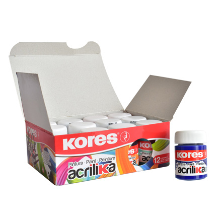 Pintura acrilica Kores 20 ML azul C/12 botes
