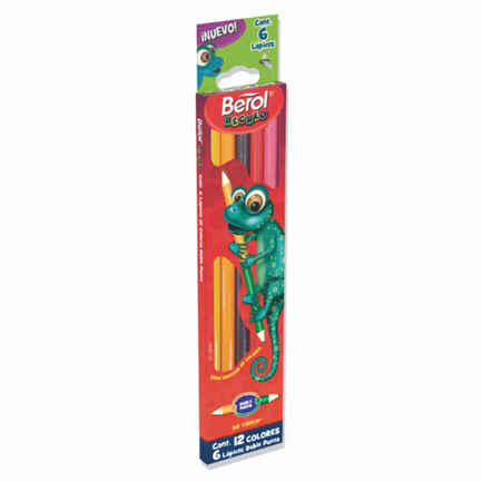 Colores Berol Recreo Largos Doble Punta C/6 Pzas