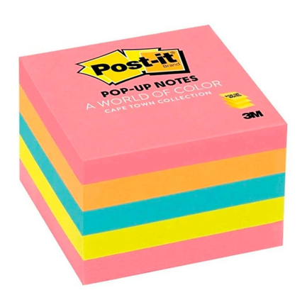 Notas adhesivas Mod. 33015-AN 5 Post-it Pop-up blocks de colores 3x3 in, 100 ho