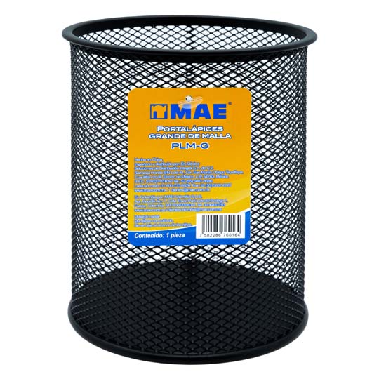 Porta-lápiz mae grande de malla metálicanegro