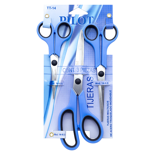 Tijeras Multiusos de Acero Inoxidable Pilot Mod. TT-14 con 3 Piezas