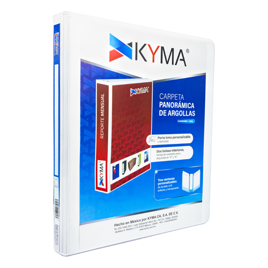 Carpeta Kyma Panoramica de Vinil 0.5 Pulgadas Arrillo en D Balnca 1 Pieza