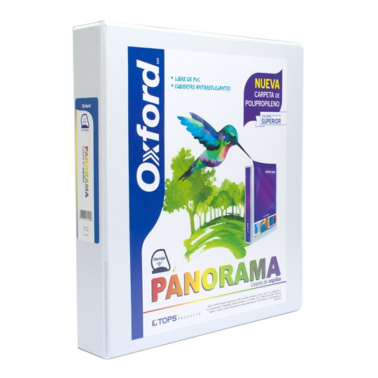 Carpeta Panorámica Oxford Carta Blanca Herraje de 1.5 Pulgadas "D"
