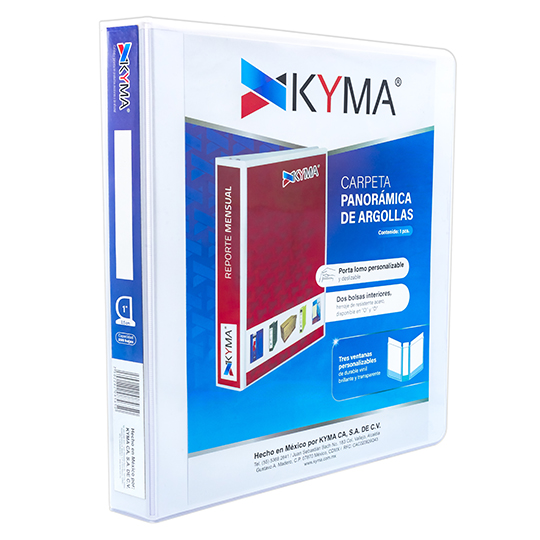 Carpeta KYMA panoramica de vinil 1 pulgada arrillo en D blanca 1 pieza
