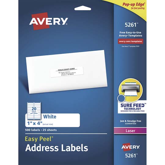 Etiqueta tecnología laser AVERY color blanco