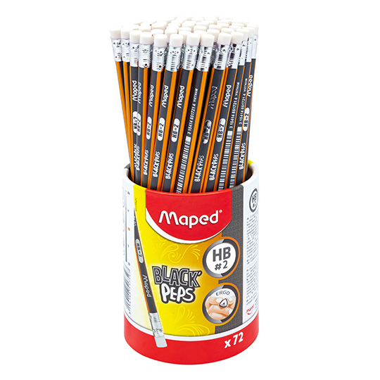 Lápiz de Grafito Black Peps Maped con72 Piezas Lápiz Hb No. 2 Forma Triangular