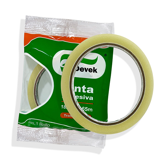 Cinta adhesiva corte facil Devek 18 mm x65 m