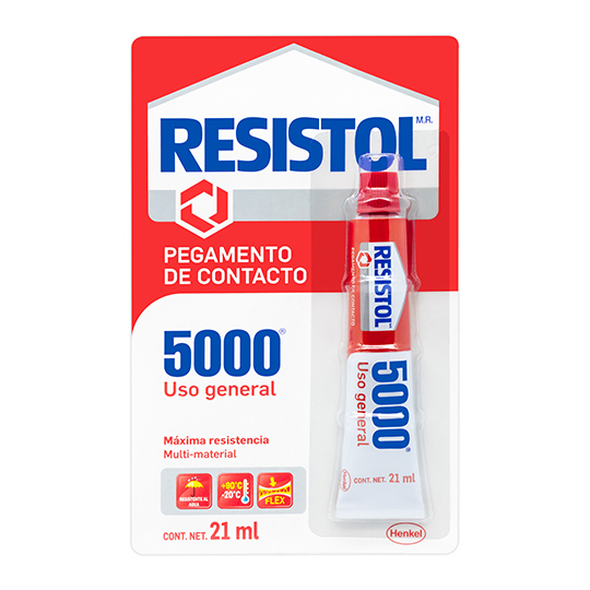 Pegamento de contacto Resistol 5000 amarillo tubo de 21 ml