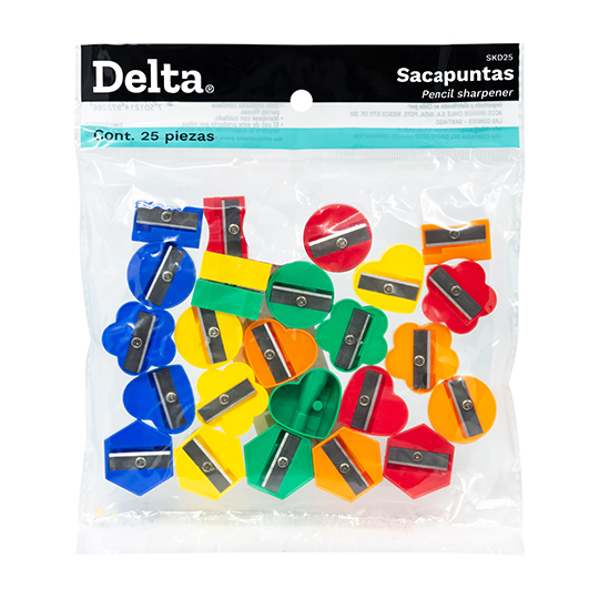 Sacapuntas de Plástico 1 Orificio Barrilito de Colores 1 Pz Formas