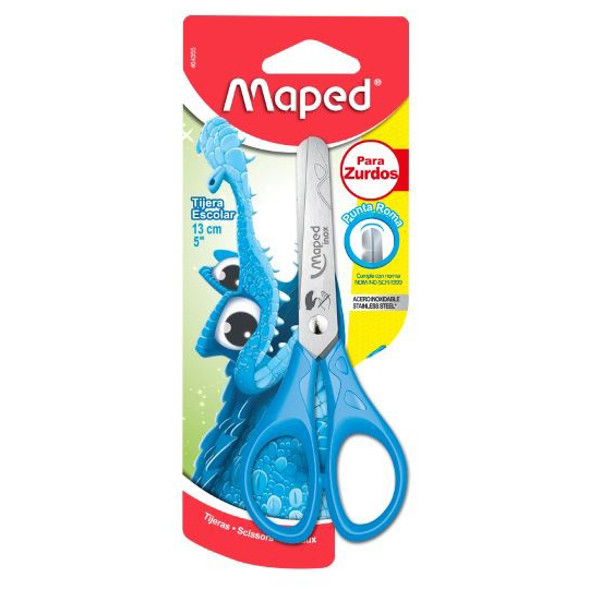Tijera essentials zurdo Maped de 13 cm uso escolar