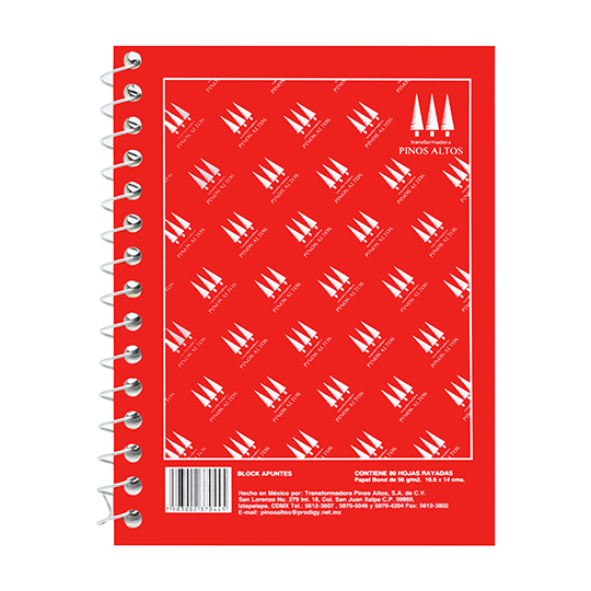 Libreta de apuntes Pinos Altos francesita de raya 80 hojas