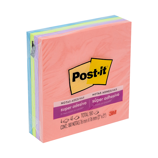 Notas adhesivas Mod. 654-ss Post-it style 3x3 pulgadas, blocks super sticky 180