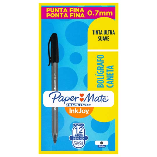 Bolígrafo ST kilométrico negro punto fino caja con 12 piezas